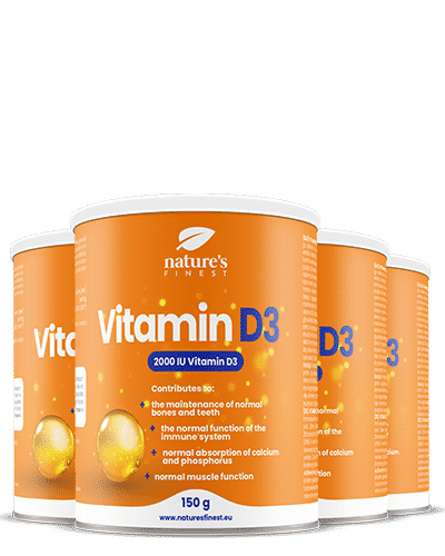Vitamin D3 , Kakovosten Vitamin D3 , Sončni Vitamin , Zdrave Kosti , Zobje , Mišice , Imuniteta , Odličen Okus , Brez Sladkorja , 3+1 Promo , 450 G