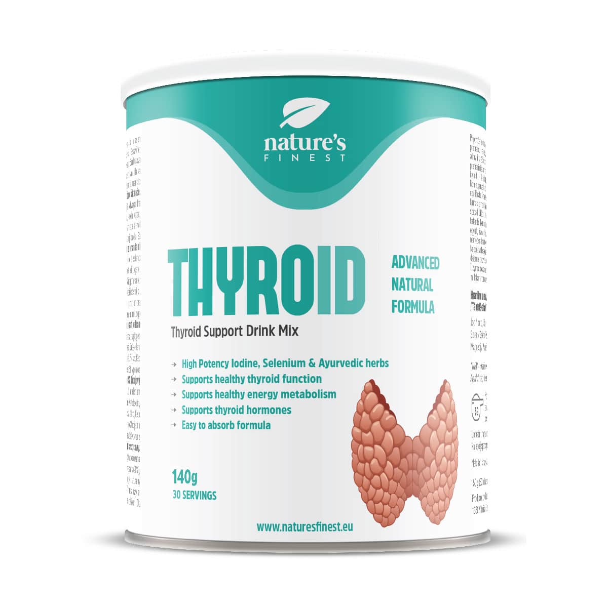 Napitek Thyroid Support , Z Okusom Limone , Jod Selen , Normalno Delovanje ščitnice , L-tirozin , Ašvaganda , 140 G
