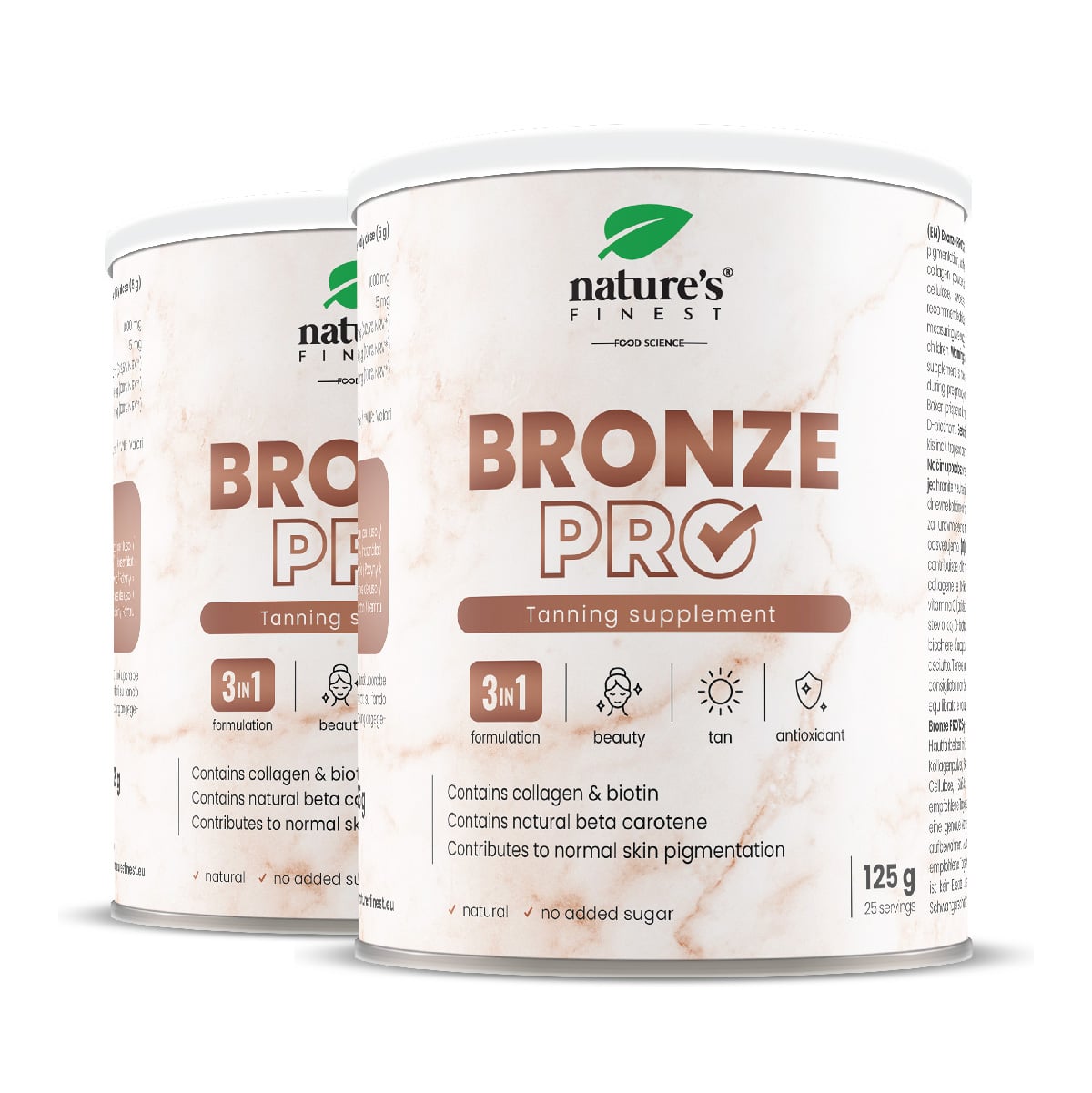 Bronze Pro 1+1 | Pijača za naravno porjavitev | Za izboljšanje porjavelosti | Baker, kolagen, vitamini | Brez kapsul.