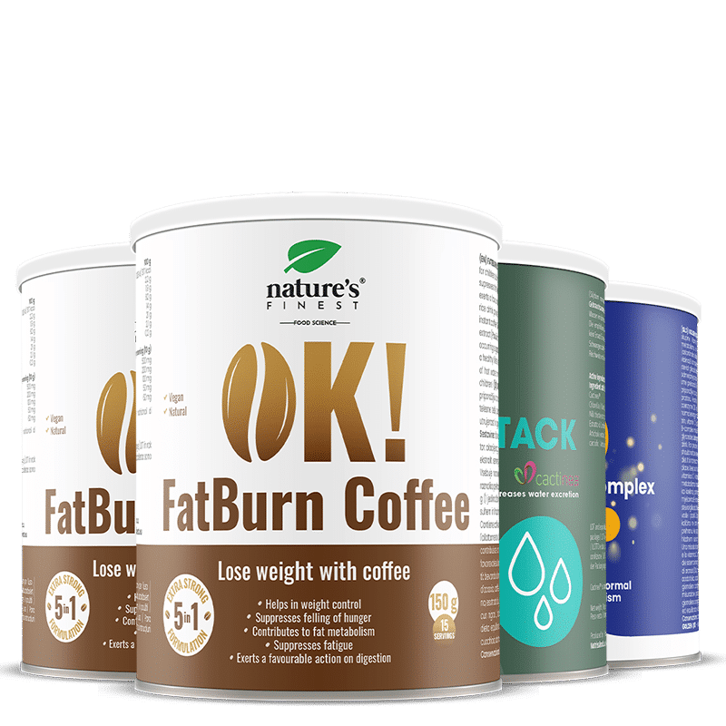 2x OK!FatBurn Coffee + Detox Aqua Attack + Golden Q10 paket