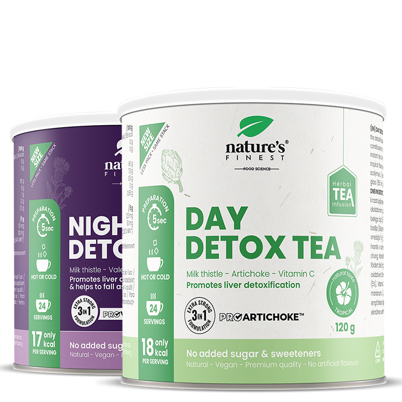 Day + Night Cleanse | funkcionalna zeliščna detox čajna mešanica | pegasti badelj, beli čaj, artičoka in baldrijan za podporo jetrom