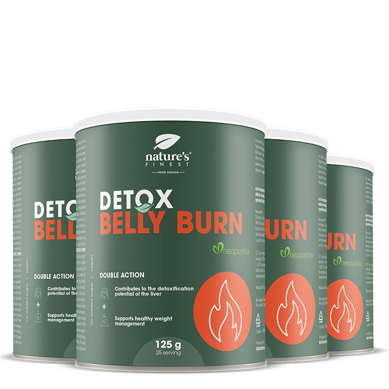 100% Belly Burn + DETOX | Pakiranje 4 kosov | Organsko | Najboljši napitek za izgubo teže | veganski izdelek za hujšanje | od Nature's Finest