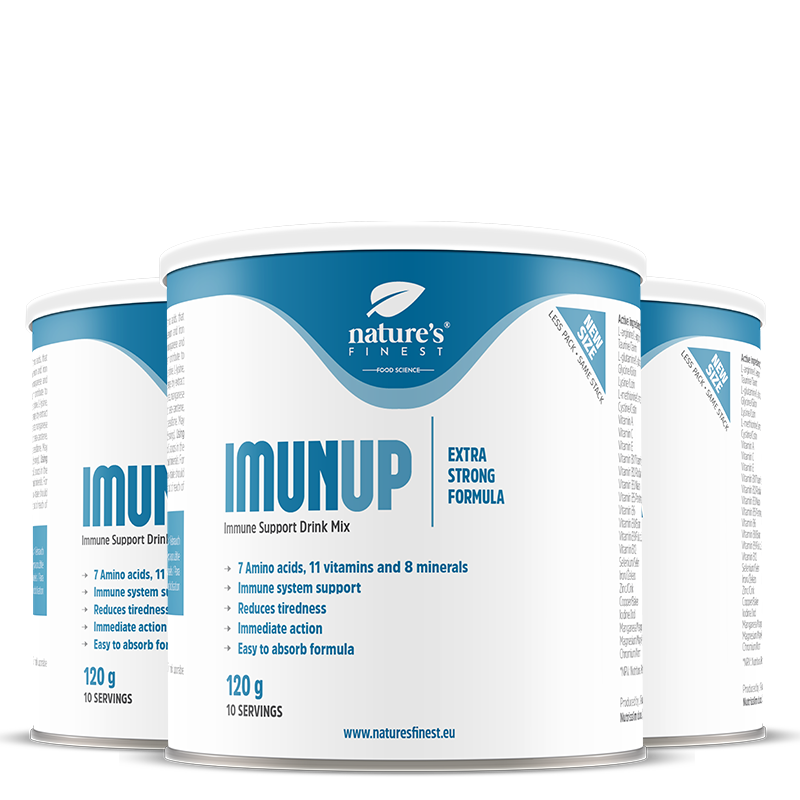 Imunup | napitek za imunsko podporo z vitamini, minerali in aminokislinami | dnevna imunost, vitalnost in energijska podpora | okus po