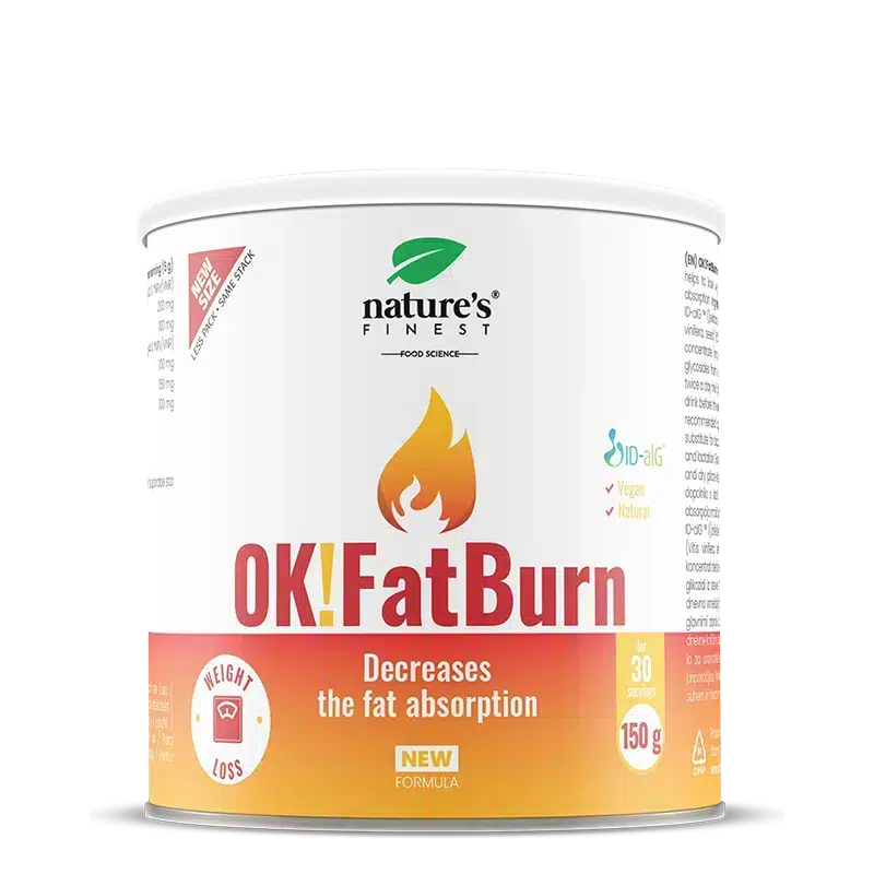 OK!FatBurn | ID-alG izvleček morskih alg za presnovo ogljikovih hidratov in maščob | L‑karnitin, L‑tirozin in vitamin C za metabolizem