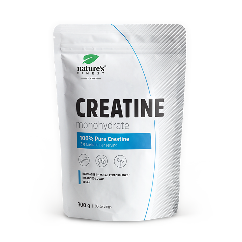 Creatine Monohydrate | 100% čisti kreatin za visokointenzivni trening + atletsko zmogljivost | 3g kreatin, 85-dnevna veganska zaloga