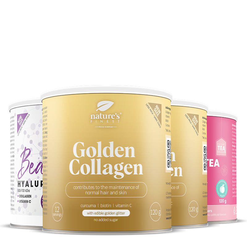 Premium Anti-Age: Firmness + Hydration | golden collagen for skin & hair | 2500mg collagen, vitamin C